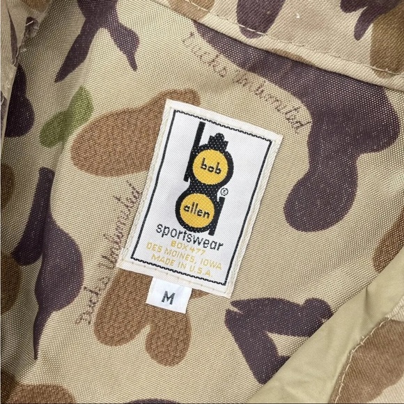 Bob Allen Ducks Unlimited Maynard Reese Hunting Coat Med Camo Jacket 1978 USA LH - Picture 8 of 16